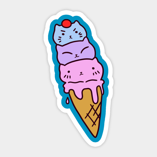 Icecream Cone Cats Sticker by saradaboru